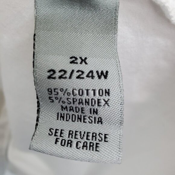 Catherines White Scoop Neck T-Shirt Womens Plus Size 2X Short Sleeve Casual - Picture 11 of 14